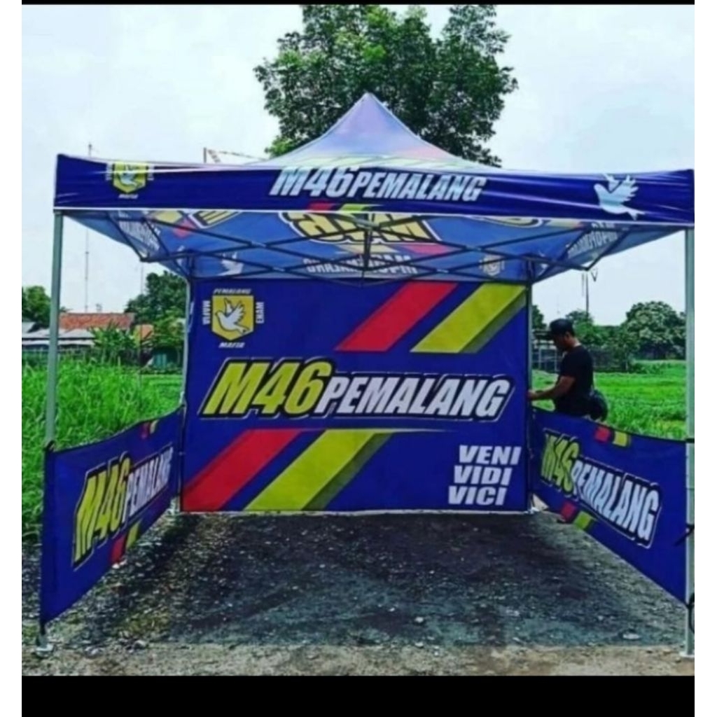 tenda lipat custom branding UK 3x3 full dinding 3 sisi