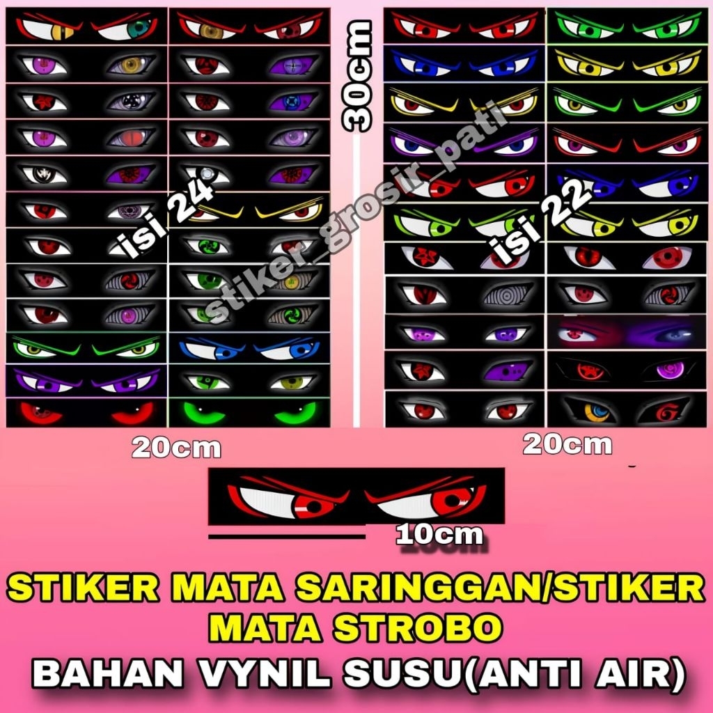 

STIKER MATA SARINGGAN | STIKER MATA BAHAN VYNIL 1 LEMBAR UKURAN 20X30