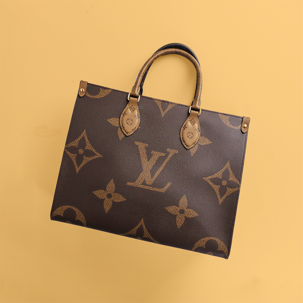 TAS HANDBAG WANITA Louis vuitton ONTHEGO SIZE MM MONOGRAM BICOLOR REVERSE TOTE BAG