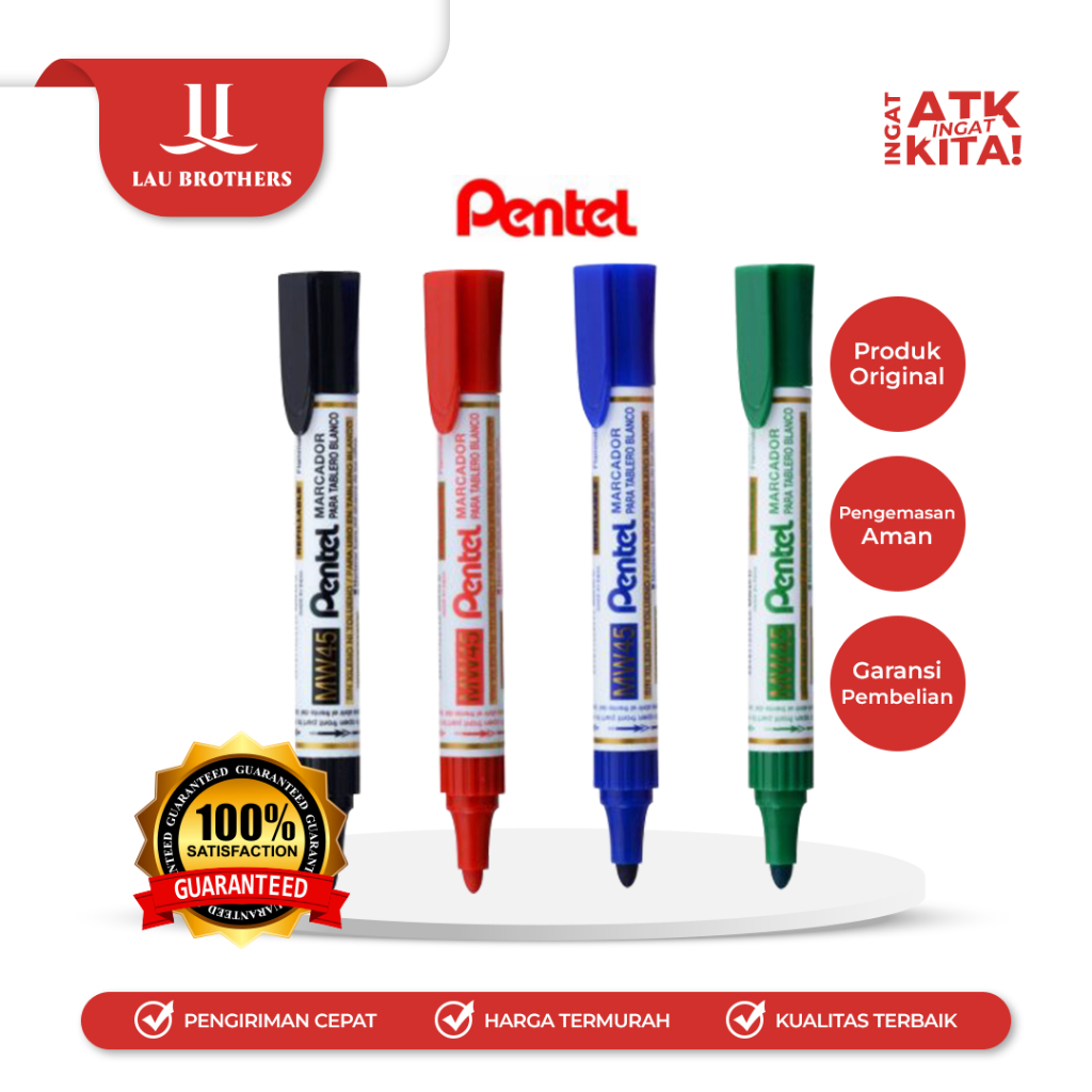 

PENTEL SPIDOL PAPAN TULIS/ WHITEBOARD MARKER MW45 (1PC)