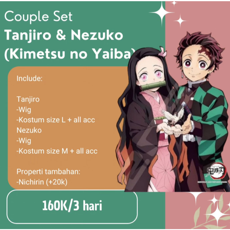 Rental Cosplay Couple Set Tanjiro & Nezuko (Kimetsu no Yaiba) HazukiRen Rentcos