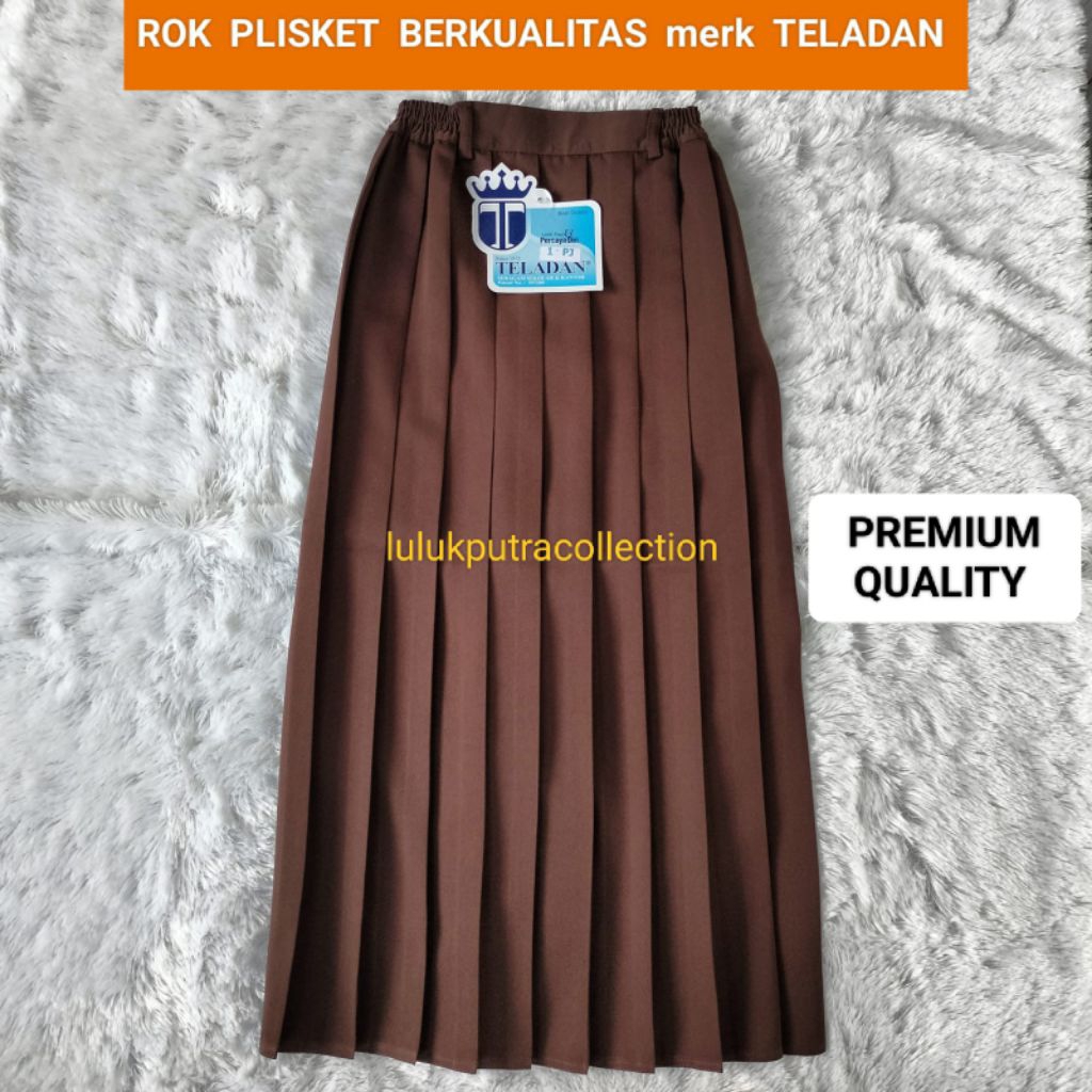 Seragam Pramuka Rok Plisket Coklat Panjang SD(Seragam Teladan) Rok Pramuka Teladan