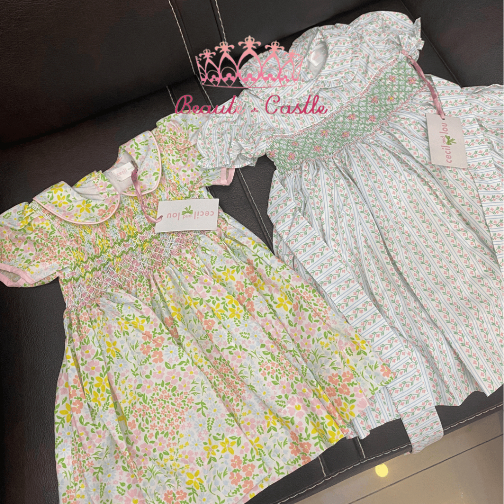 CECIL & LOU Spring Floral Smocked Dress / Baju Anak Perempuan Motif Bunga / Baju Bayi (2-3 Tahun)
