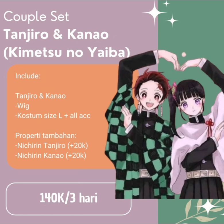 Rental Cosplay Couple Set Tanjiro & Kanao (Kimetsu no Yaiba) HazukiRen Rentcos