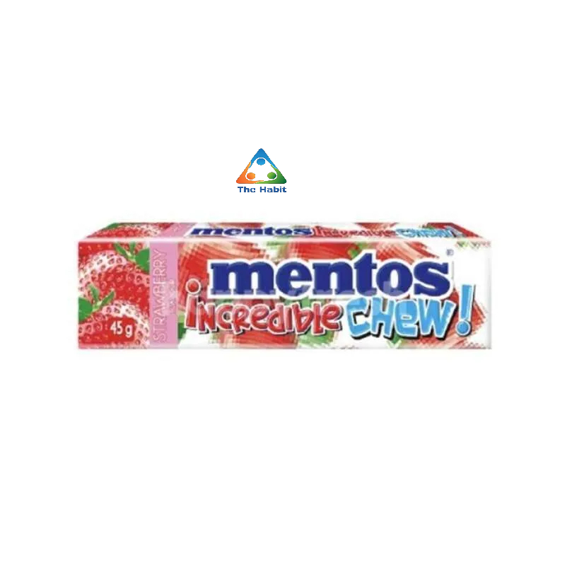 

(The Habit) mentos Permen Incredible Chew Rasa Anggur Strawberry 45 g