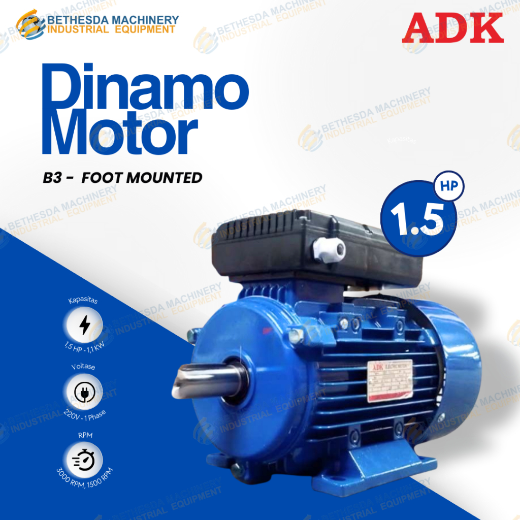 Elmot ADK 1.5 HP Motor Listrik 3000 Rpm 220V