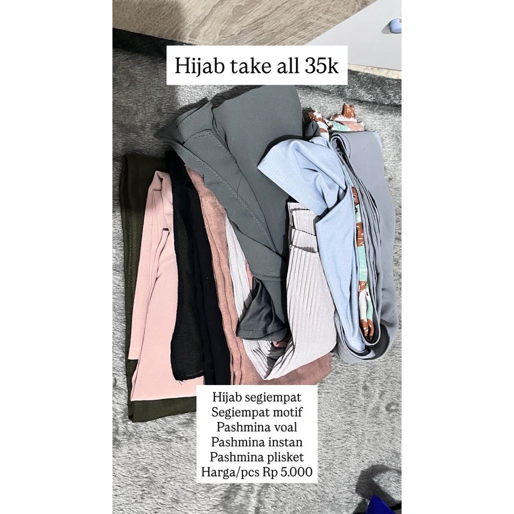 Hijab (Pashmina-Segiempat-Plisket-Instan)
