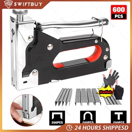 

Gratis 600 Paku! 3 In 1 Stapler Gun Tembak Multifungsi - Pistol Kuku Staples Gun Tacker Powerfull untuk Furnitur DIY, Dekorasi Rumah, Pelapis, dan Alat Pertukangan Rumah Tangga yang Praktis & Handal