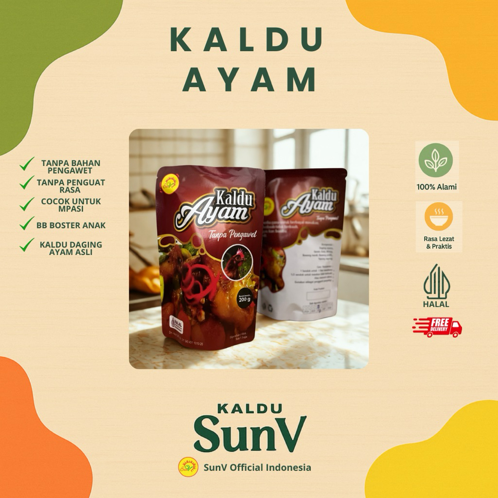 

Kaldu Ayam SunV 200gram Kaldu Sapi SunV 200gram Kaldu MPASI & BB Booster Tanpa Pengawet dan Penguat Rasa