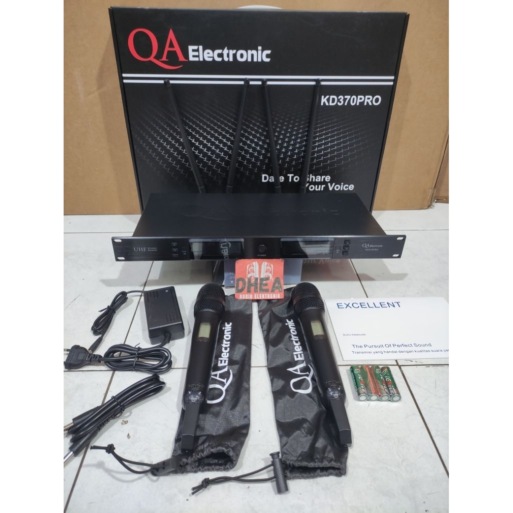 Mic Wireless QA Electronic RDW KD370PRO KD 370 PRO UHF Original 2 Mic Genggam Garansi Resmi Bisa Gan