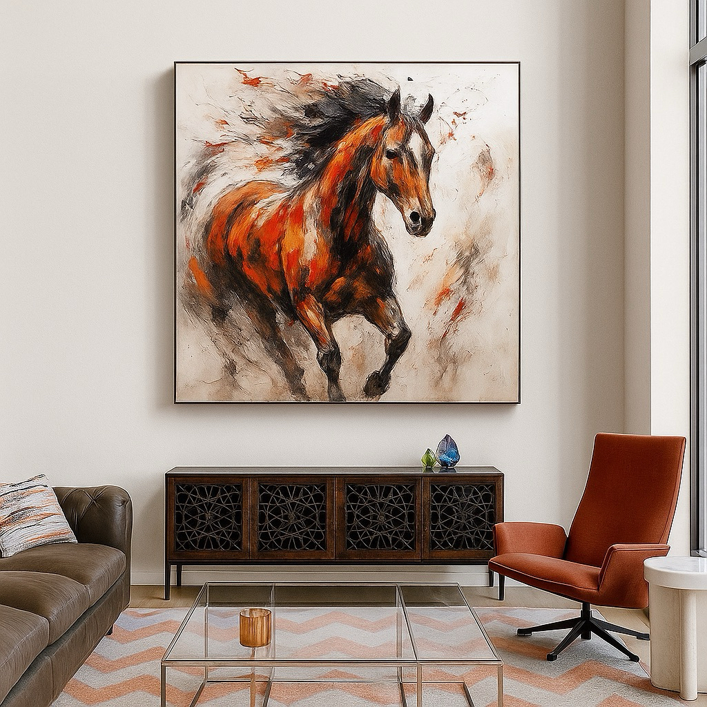 XY print kanvas lukisan kuda ANH-006