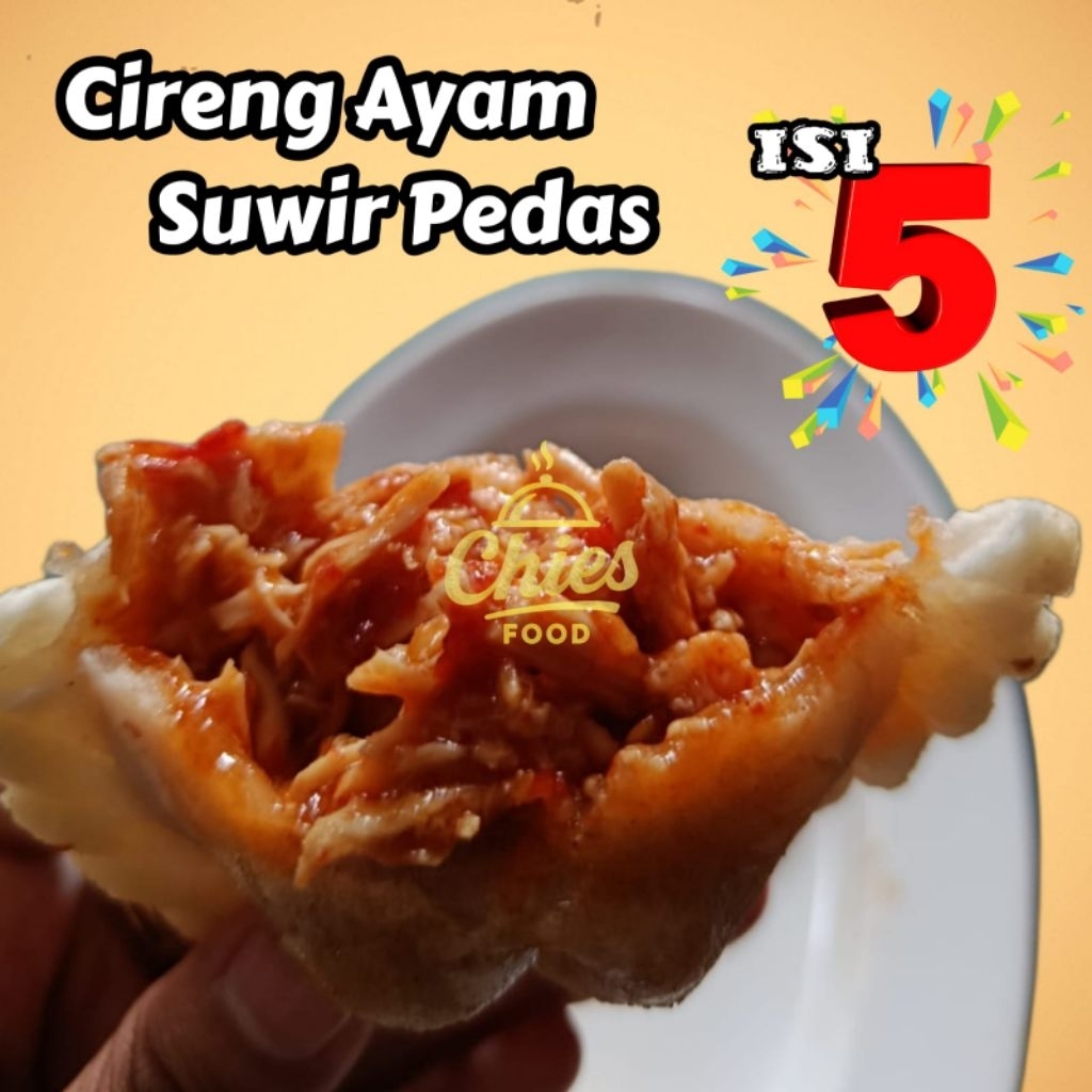 

5 pcs Cireng Isi Ayam Suwir Bumbu Pedas
