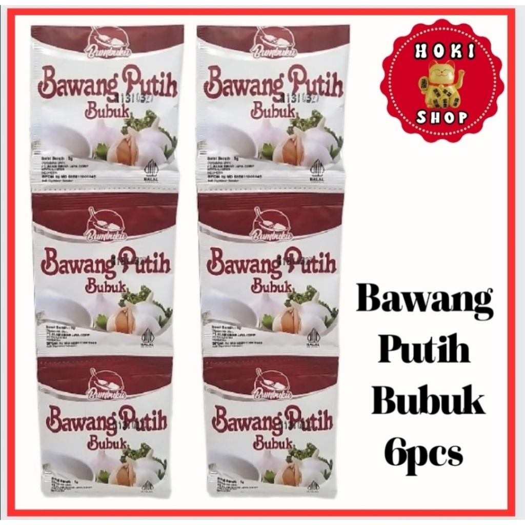

Bawang Putih Bubuk Sahcet 6pcs Halal MUI / Garlic Ground 5gr / Bubuk Bawang Puth