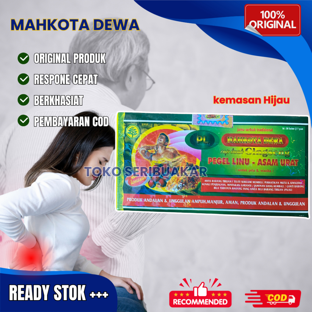 

Herbal Asam Urat Pegal Linu Mahkota Dewa Original Isi 30 Sachet