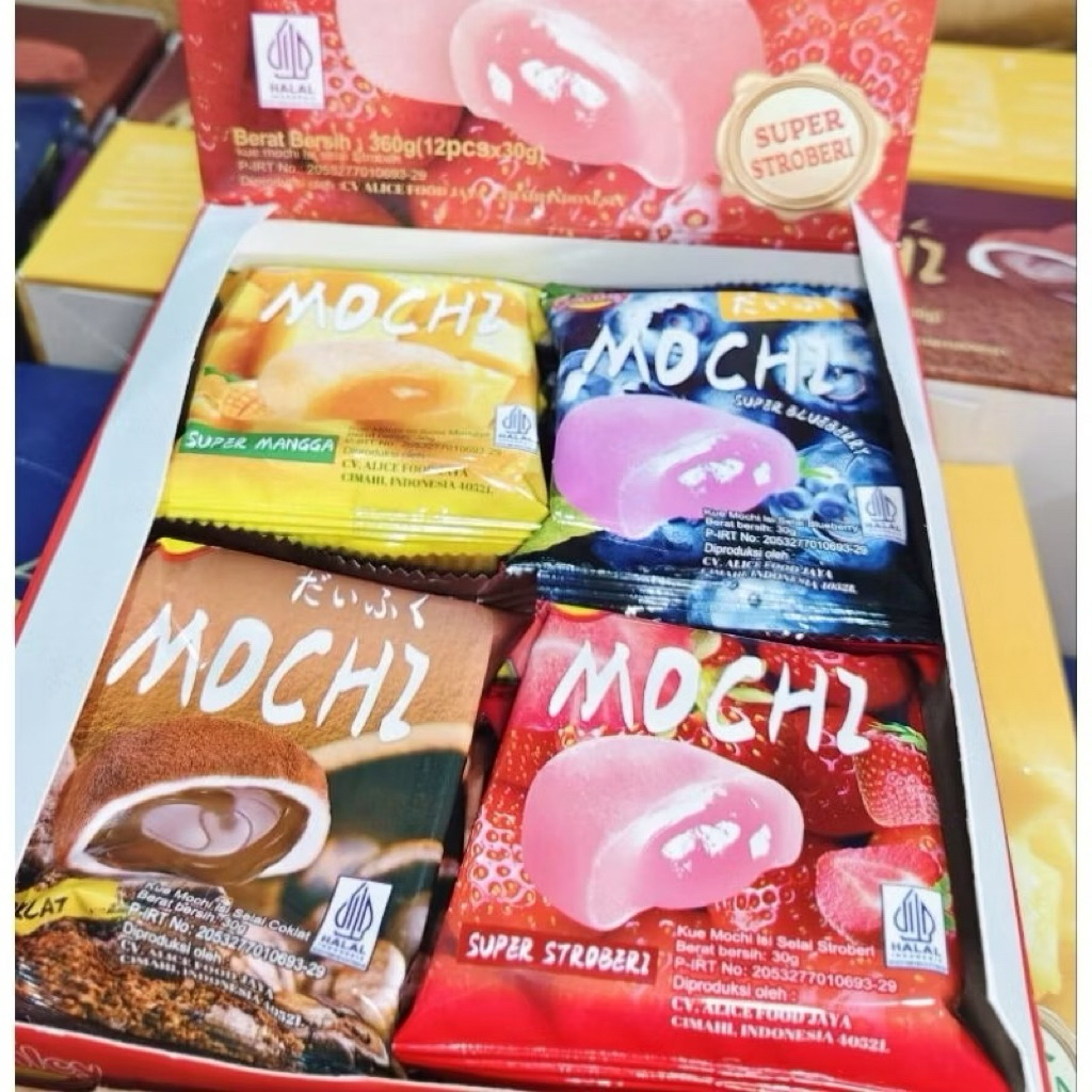 

CONLEY MOCHI SUPER ISI 12PCS | MOCHI MANGGA / STRAWBERRY / BLUEBERRY / COKLAT