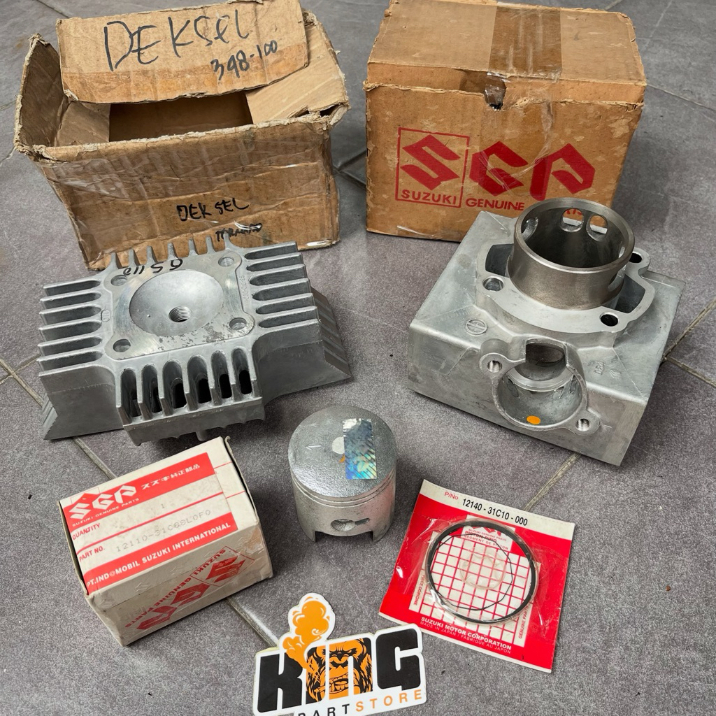 CYLINDER BLOCK HEAD BLOK BORING SET PISTON RING SUZUKI RC110 TORNADO GS CRYSTAL KRISTAL TUNE ORIGINA