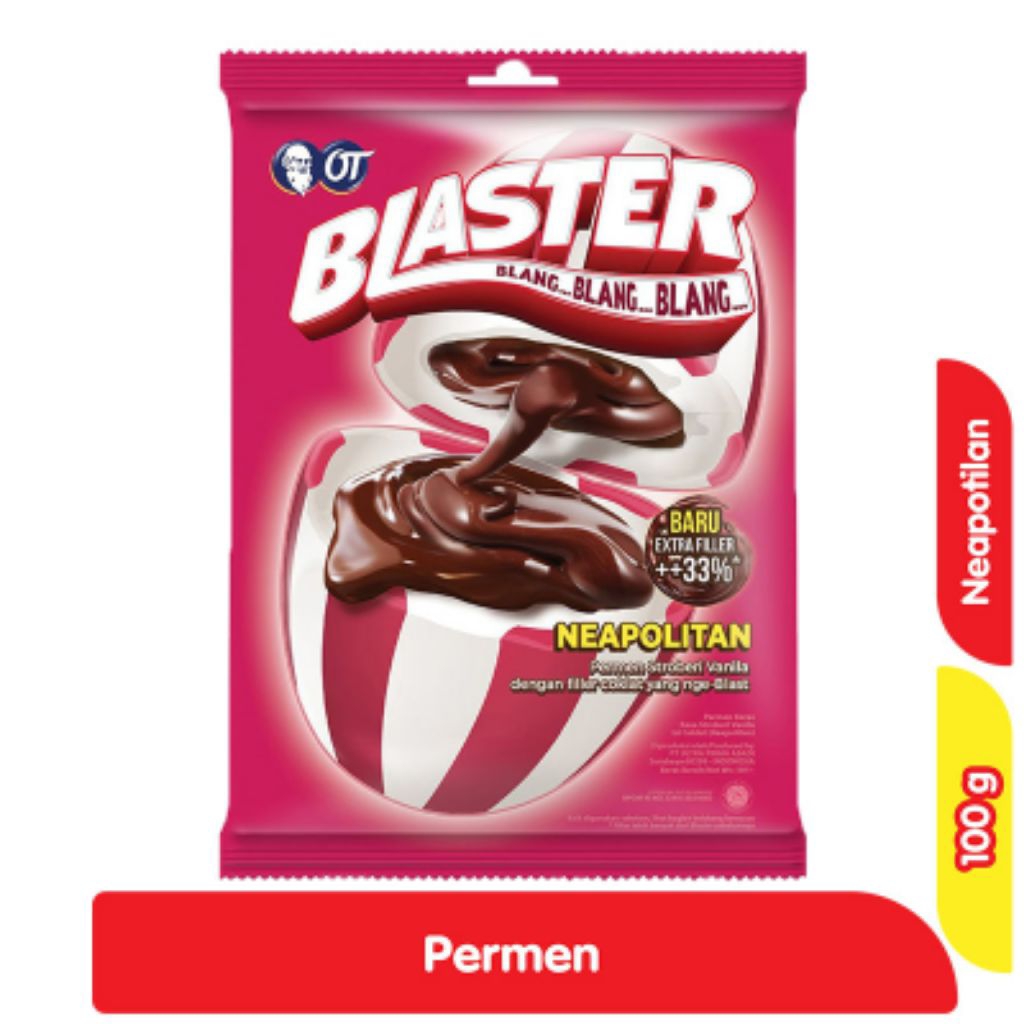 

Blaster Neapolitan Permen Stroberi Vanila 100 g