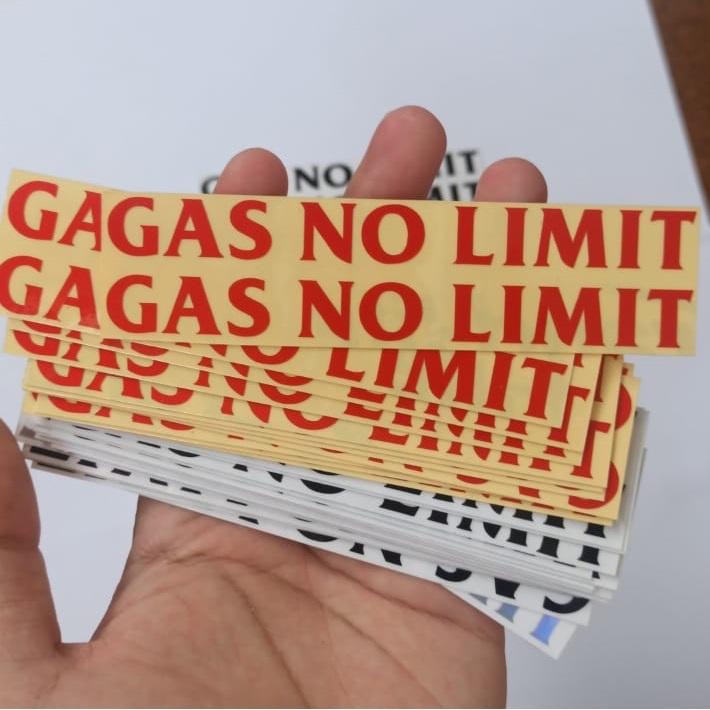 cutting Stiker sticker gas no limit mobil motor wallpaper helm sepeda toko cica murah