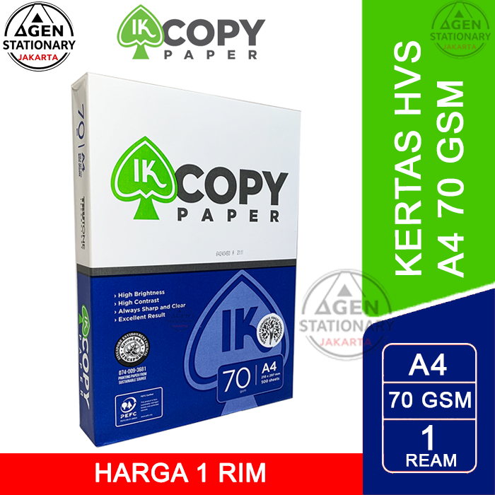 

Kertas HVS A4 70 GR IK Copy Paper By Pindo Deli Print 1 RIM Kertas Print A4 70 gsm Murah