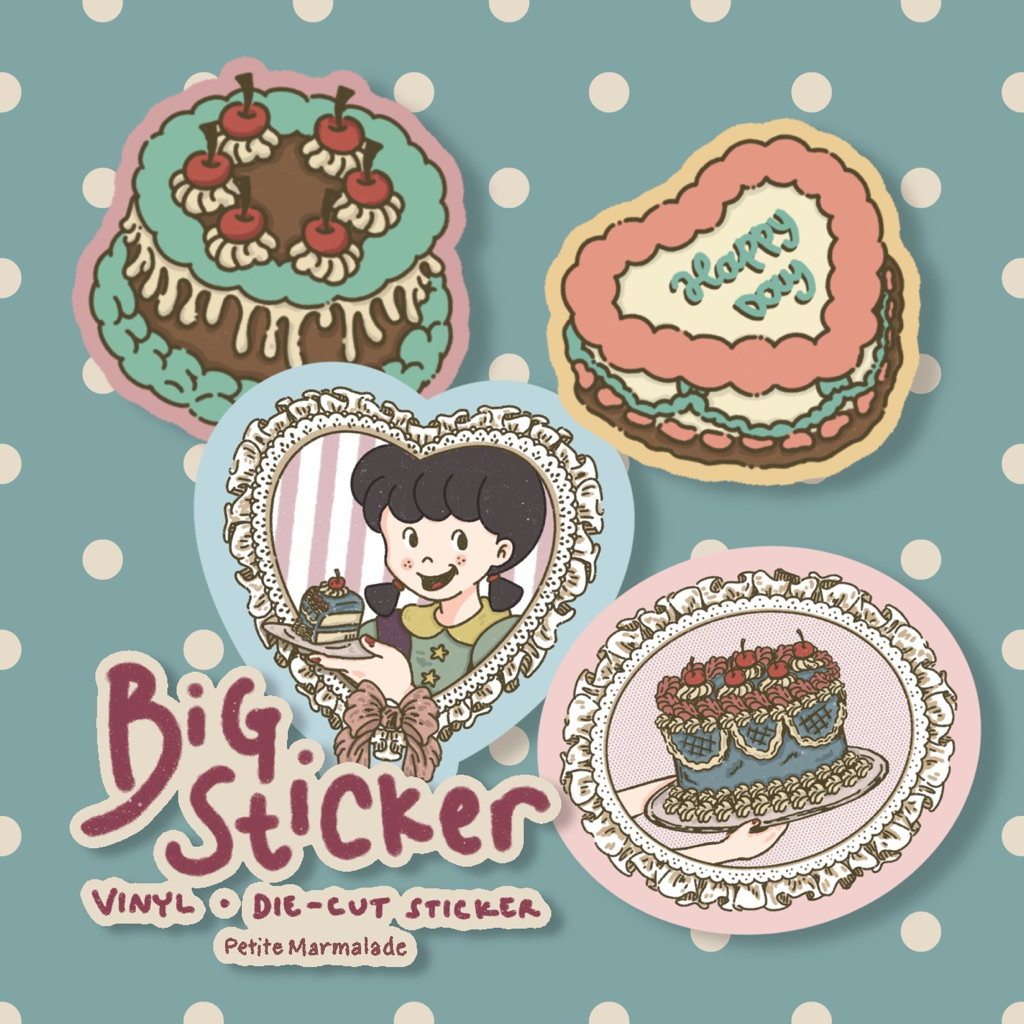 

[Petite Marmalade] Big Sticker [Happy Cake] Collection - single sticker