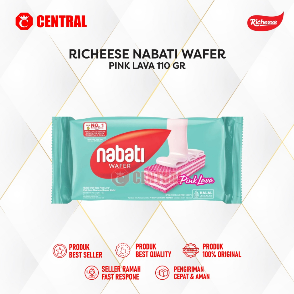

NABATI WAFER CHOCOLATE/KEJU/PINK LAVA 110GR