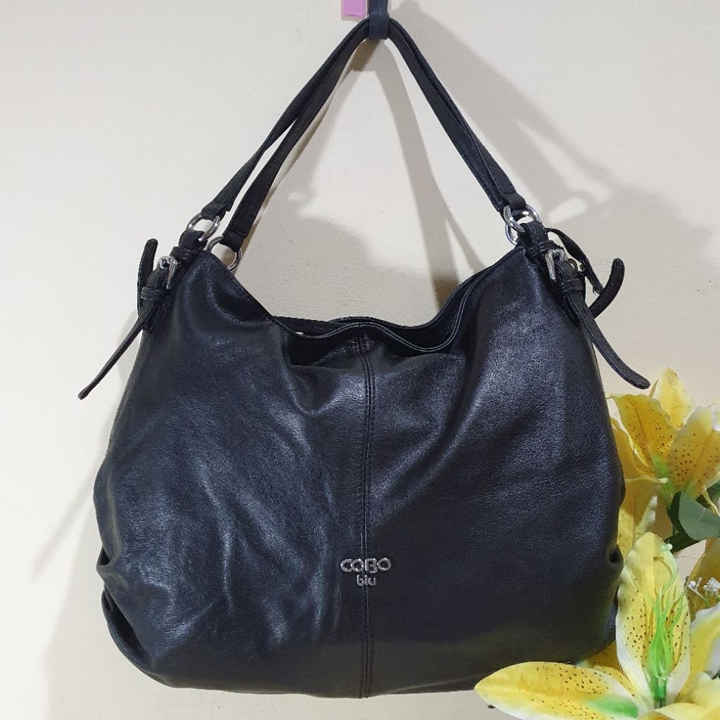 Tas Hobo bag Kulit Asli Cobo blu Preloved