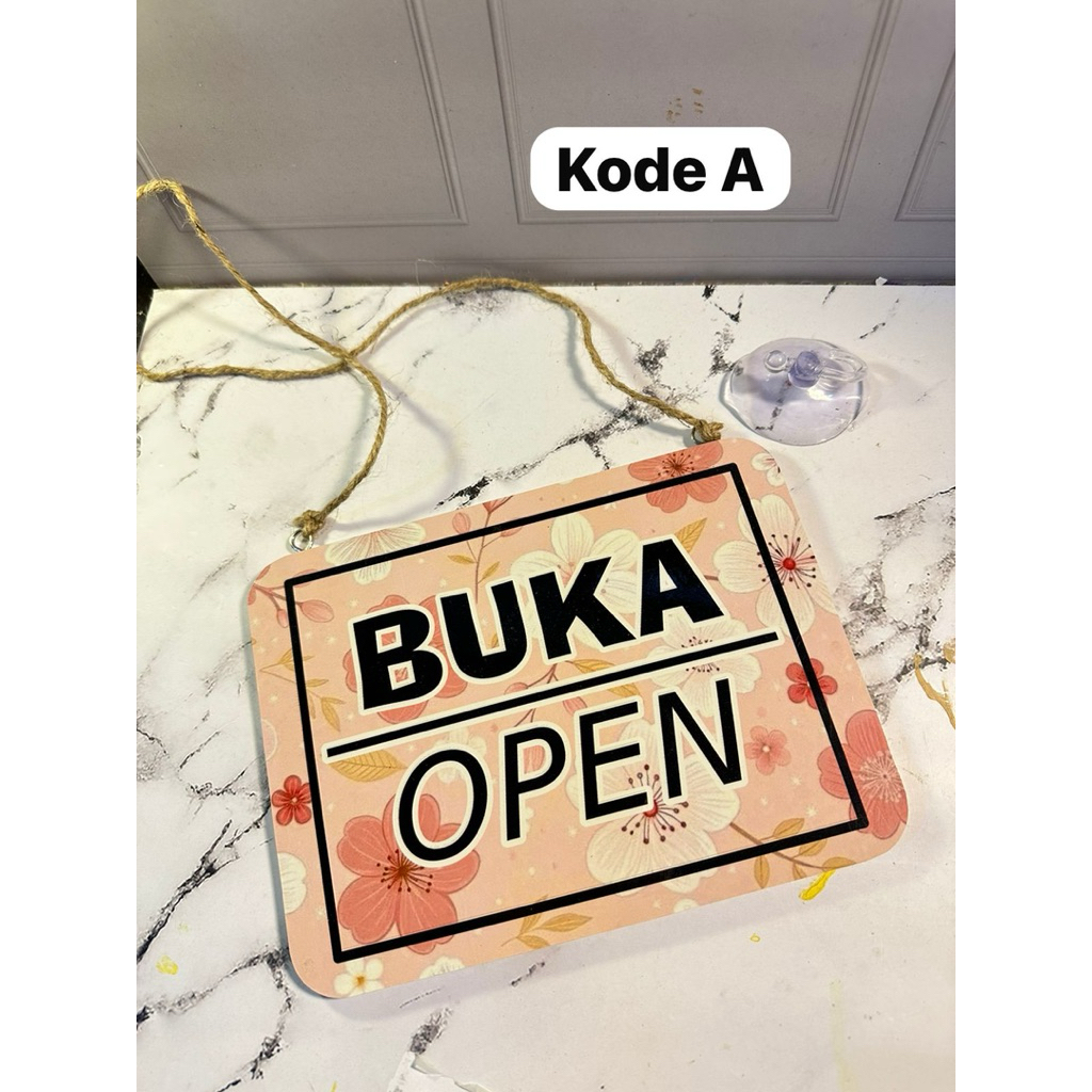 

Rubby- Papan Toko Open Close Bentuk Persegi size 15x20cm design bolak balik