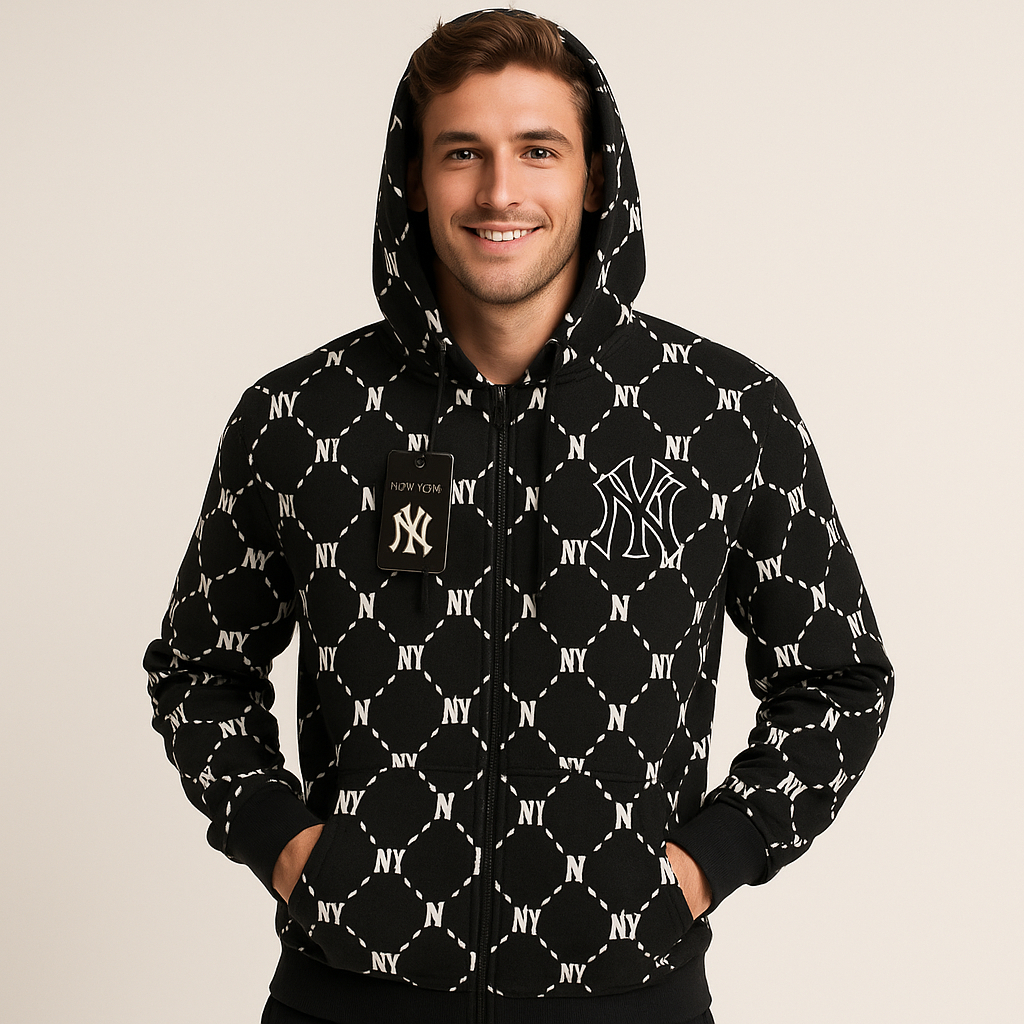 Hoodie Pria MLB NY Full Print Premium Kualitas Import