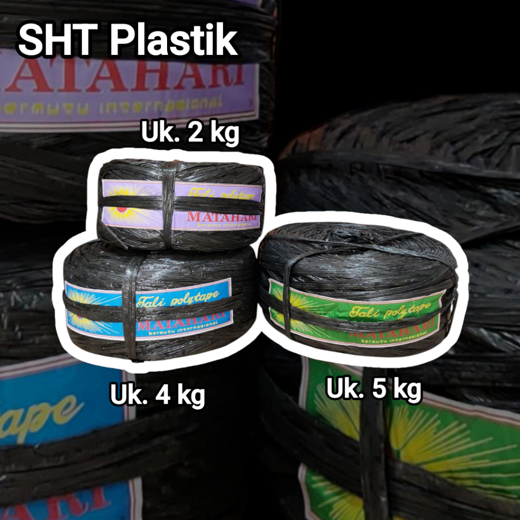 

[SHT Go] Tali plastik polytape hitam ukuran 2 kg 4 kg 5 kg merk Cap Matahari bahan berkualitas