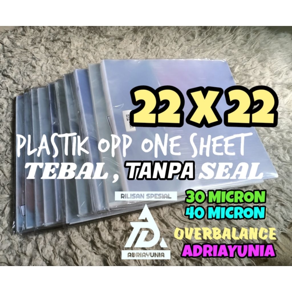 Plastik Opp One Sheet 22 x 22 - Plastik Opp Lembaran 22x22 - Plastik Opp 22 x 22 Tanpa Lem