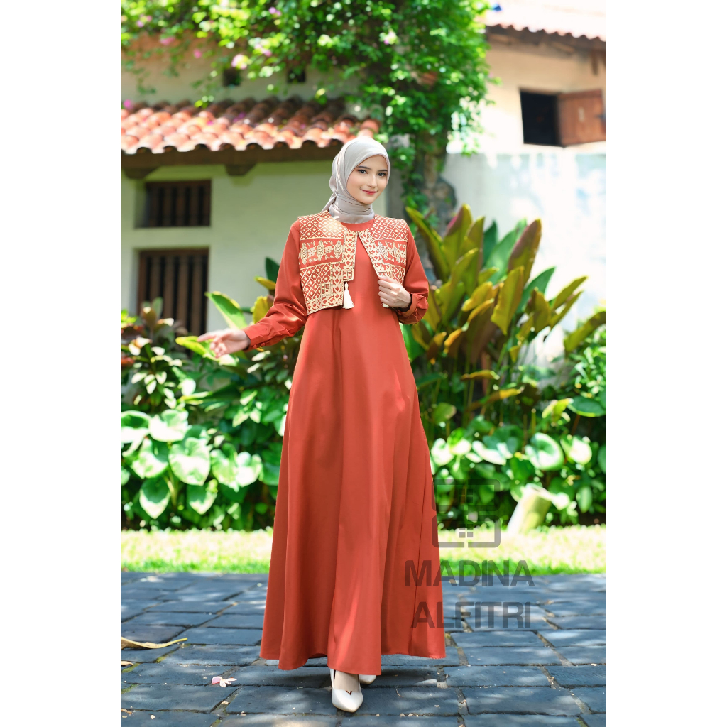 Venzela Store.id Dress Madina Alfitri Gamis Katun Toyobo Rompi Quality Ori Premium Simple Mewah 2026