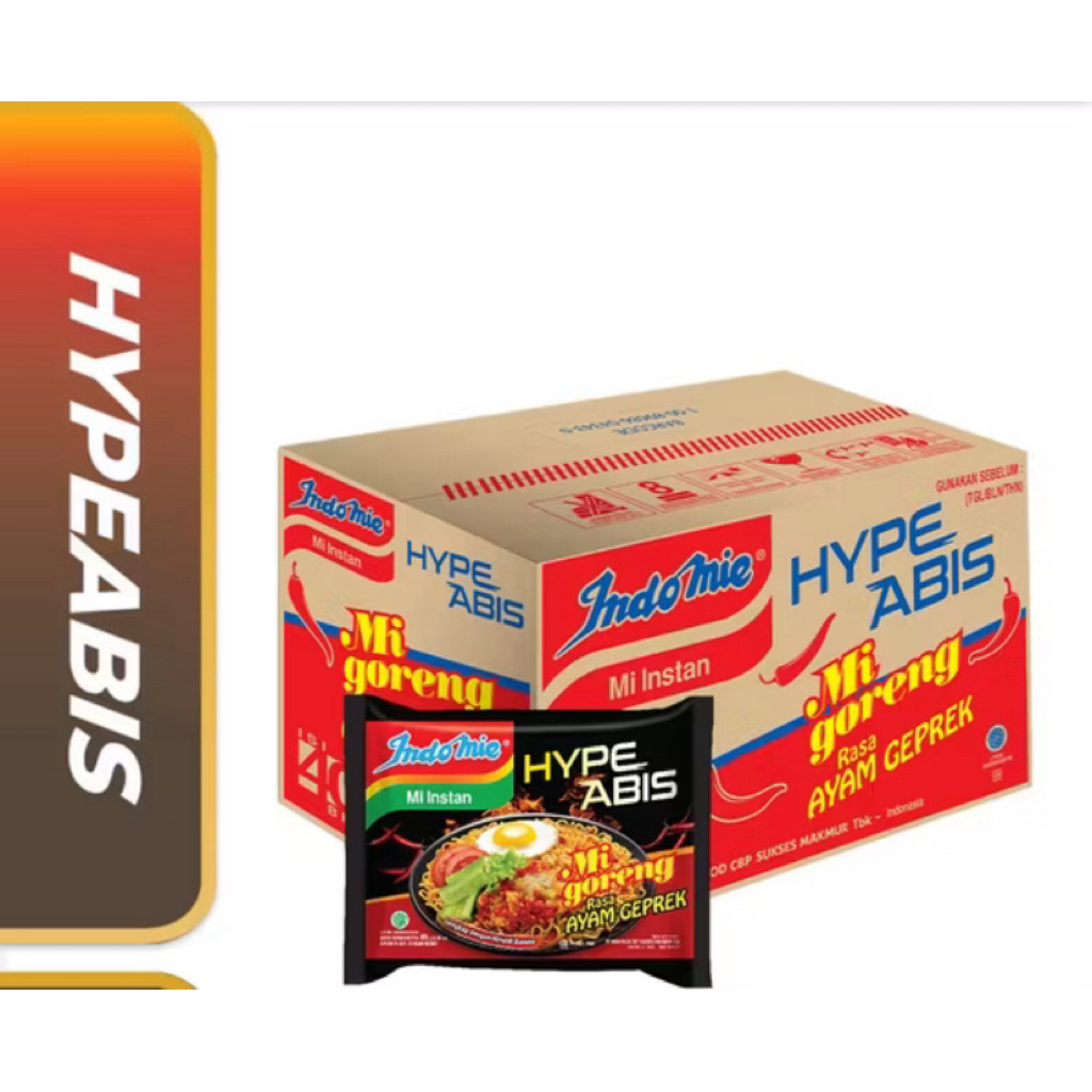 

Indomie Hype Abis Ayam Geprek – 1 Dus (Isi 40 Bungkus) Mi Goreng Pedas Mantap