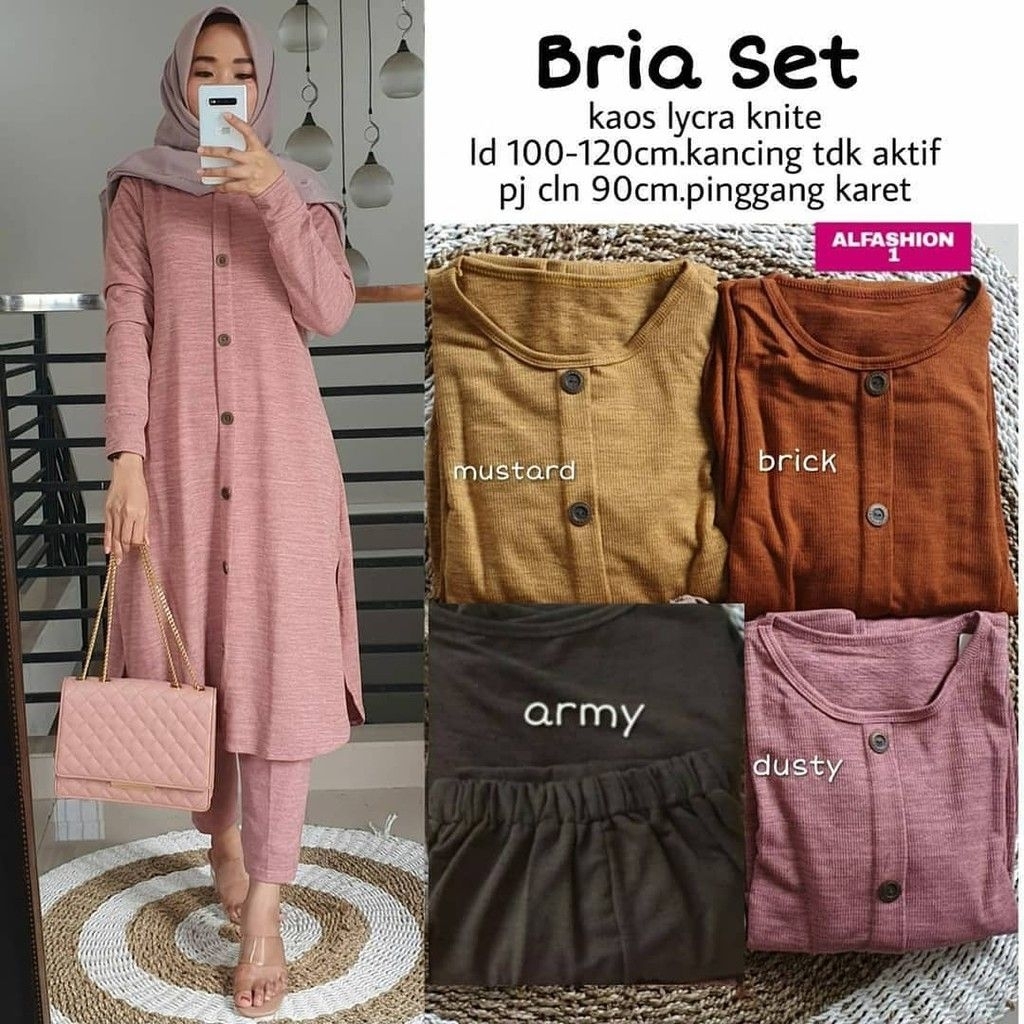 BRIA SET Bahan kaos lycra knite LD 110 PB 105 PC 90