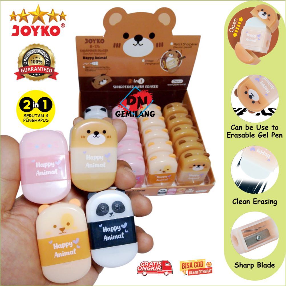 

PENGHAPUS & SERUTAN JOYKO SHRAPENER ERASER 2 IN 1 JOYKO B -176 PENGHAPUS SERUTAN 2 IN 1 JOYKO B-176