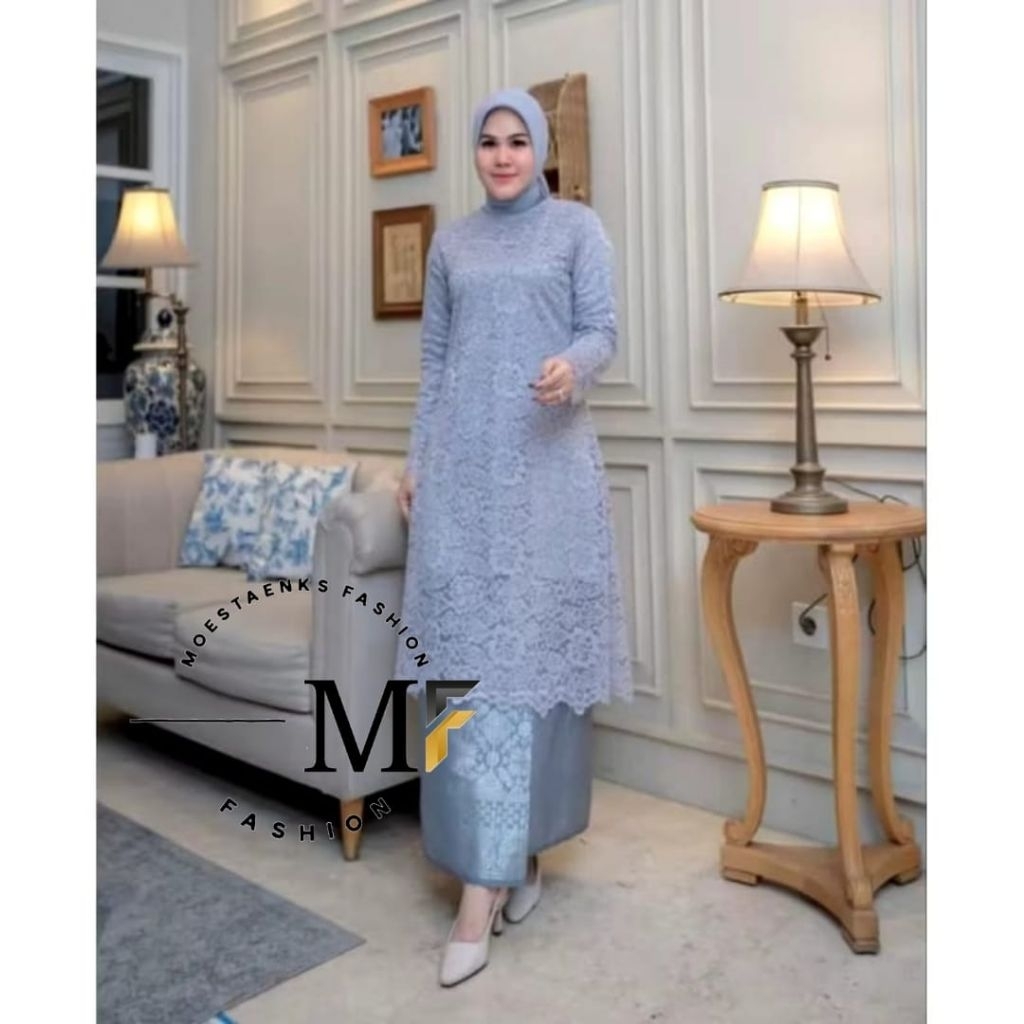 Set Tunik Brokat Songket - Kebaya Tunik - Baju Kurung Brokat - Kebaya Modern