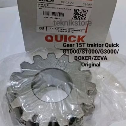 GEAR 15T GIGI TRAKTOR QUICK TRAKTOR G1000 S1000 G3000/BOXER ZEVA