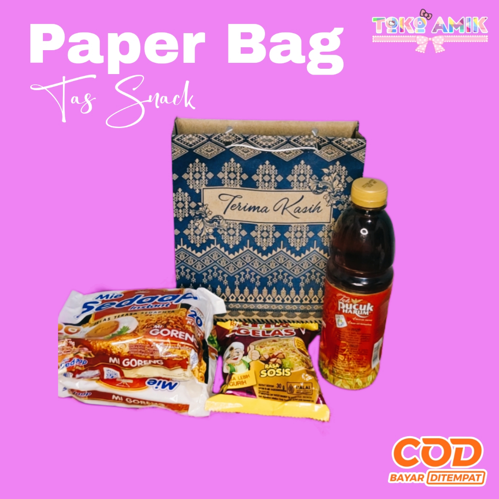 

(50pcs) PaperBag batik/Tas snack&souvenir uk 17x5x21.5