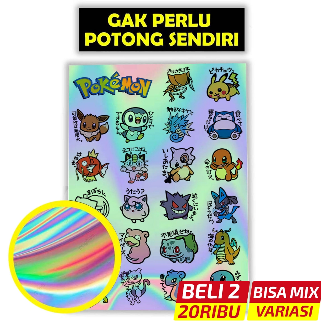 

Sticker Pokémon Hologram Kualitas Premium, Stiker Pokémon