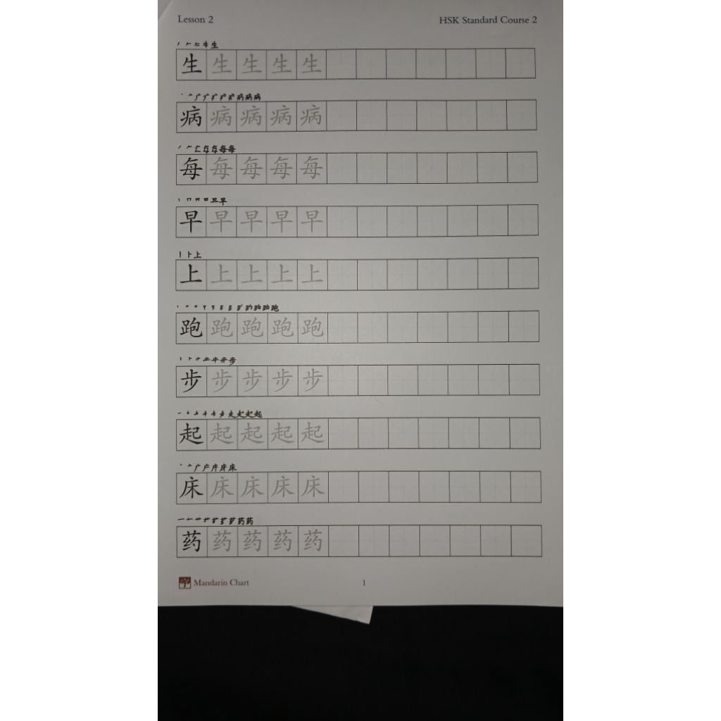 

Kertas Worksheet Menulis Hanzi HSK 2 bahasa Mandarin bahasa China Kertas A4 (35 halaman)