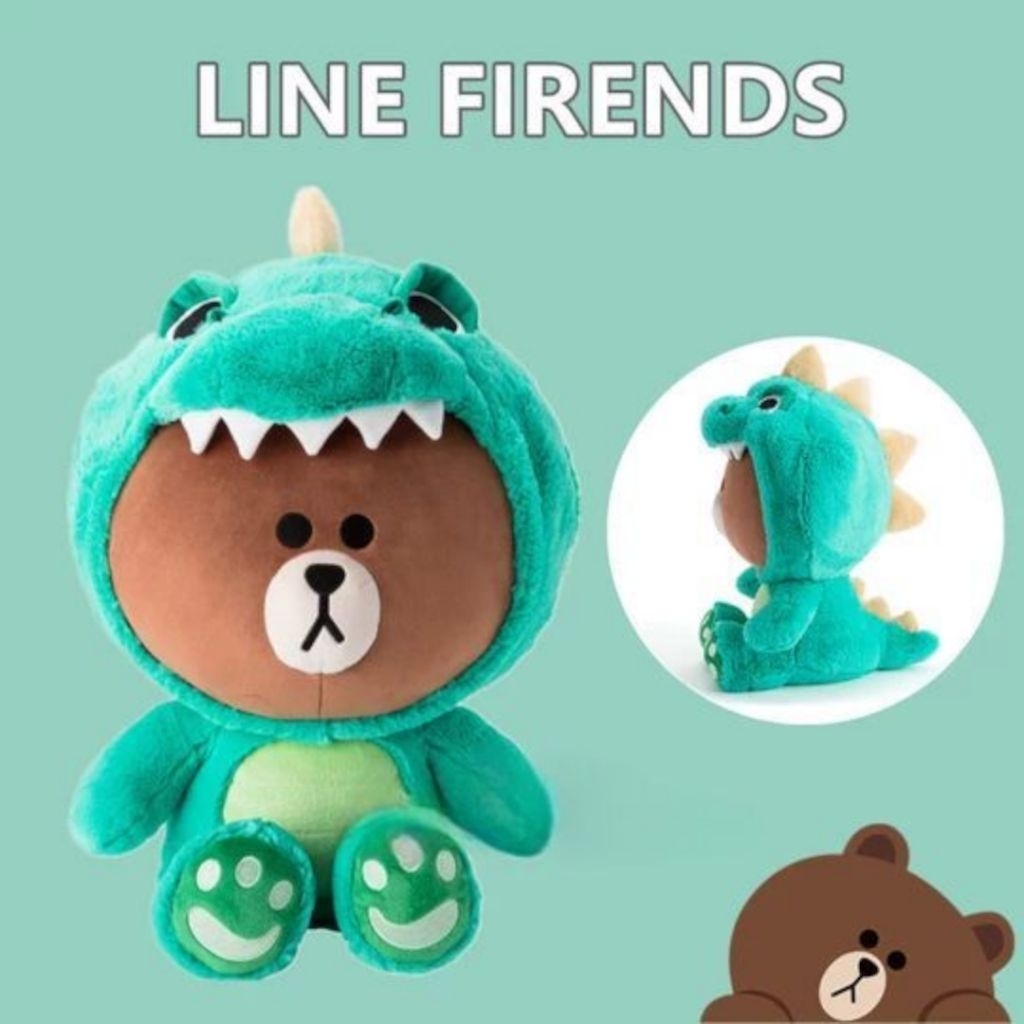 Boneka Line Friends – Brown Dino Costume