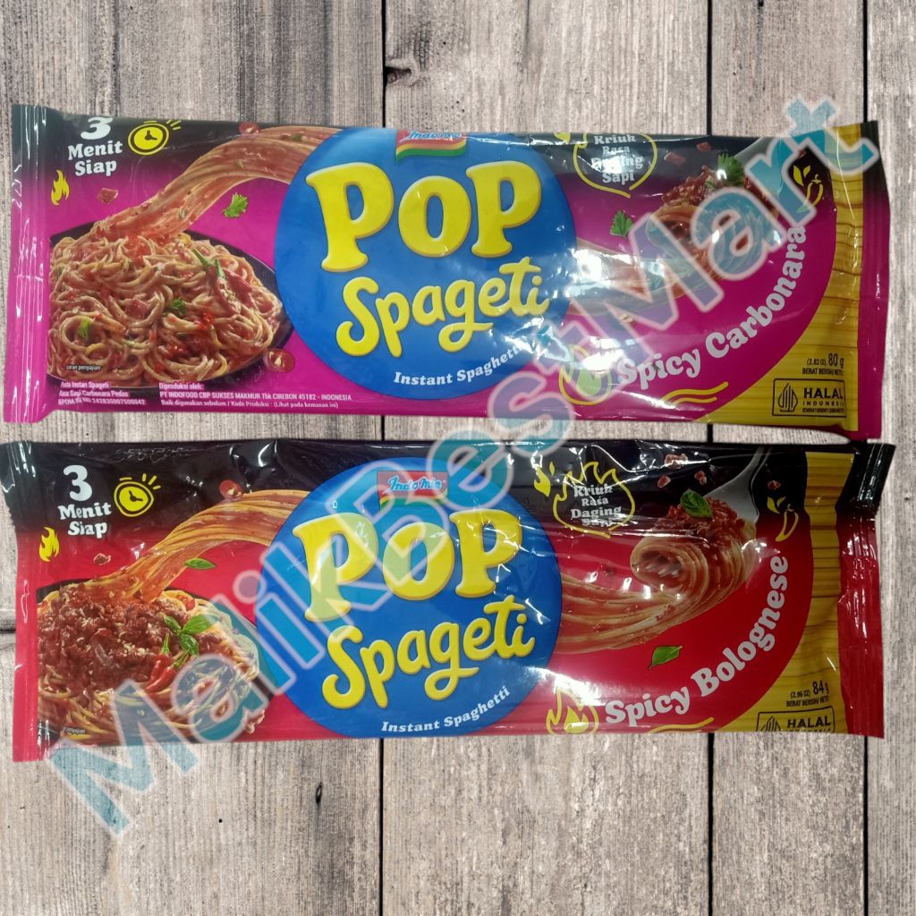 

Pop Spageti | Indomie Spaghetti | Spageti Spicy Carbonara/Bolognese 80 gr