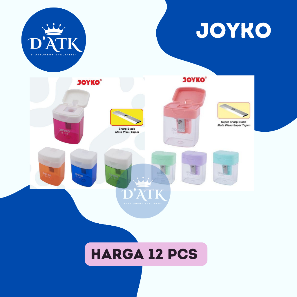 

Rautan /serutan / sharpener pensil Joyko B-23 / B-23PTL 12Pcs