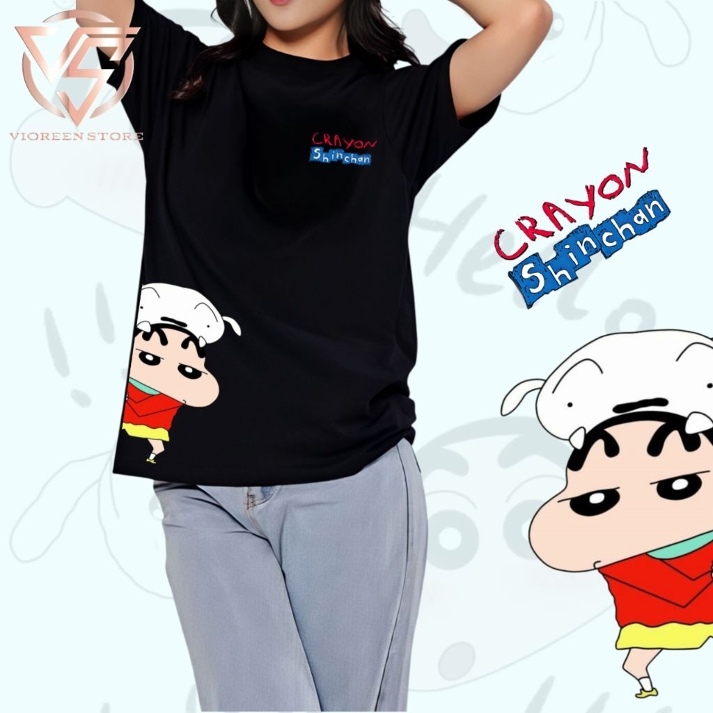kaos Shinchan kaos katun premium unisex Shinchan size lengkap