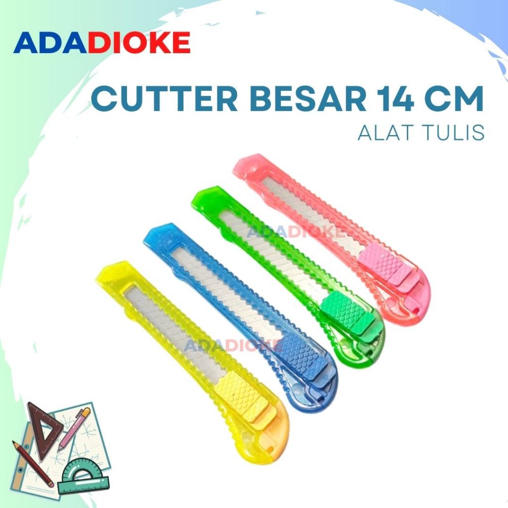 

Cutter Pisau Besar Cutter Besar Cutter Plastik Besar Kater Transparan 14 cm