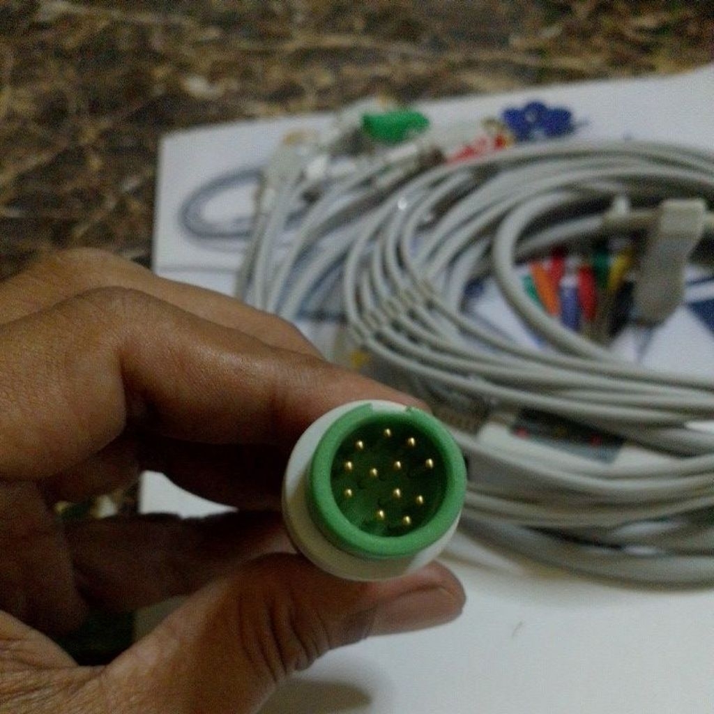 kabel ECG 12pin 5lead jepit kompatibel min dray