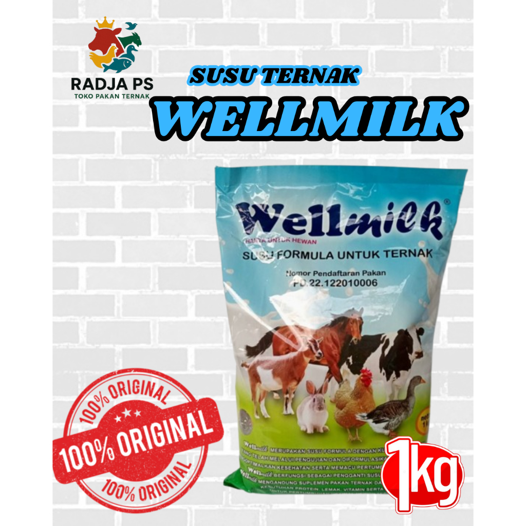 

WELLMILK SUSU TERNAK SAPI KAMBING 1KG - Susu Anak Sapi Kambing Pengganti Susu Induk