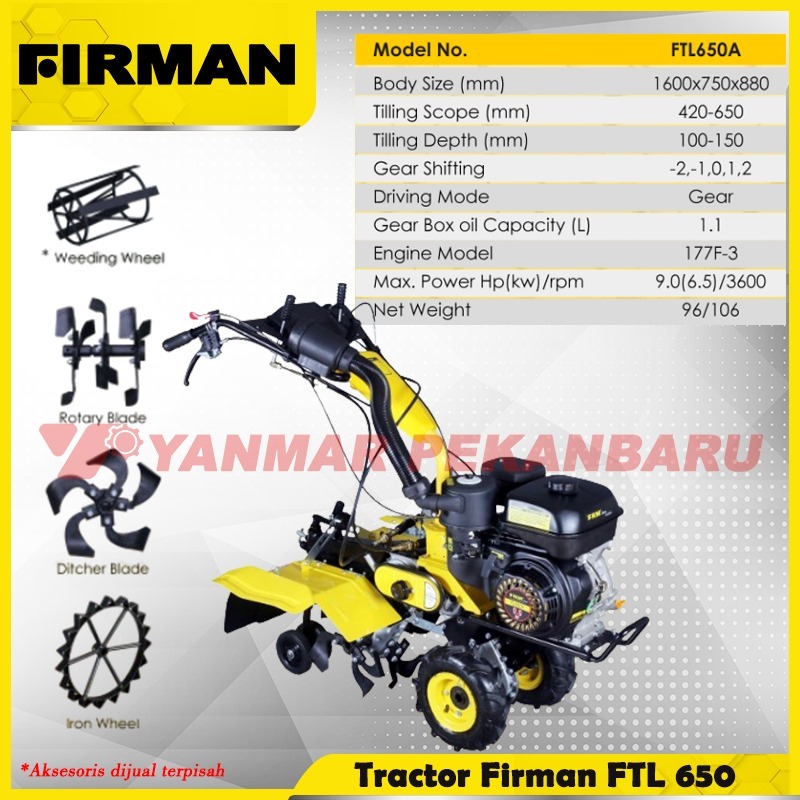 Mesin TRAKTOR TANGAN MINI FIRMAN FTL 650 A