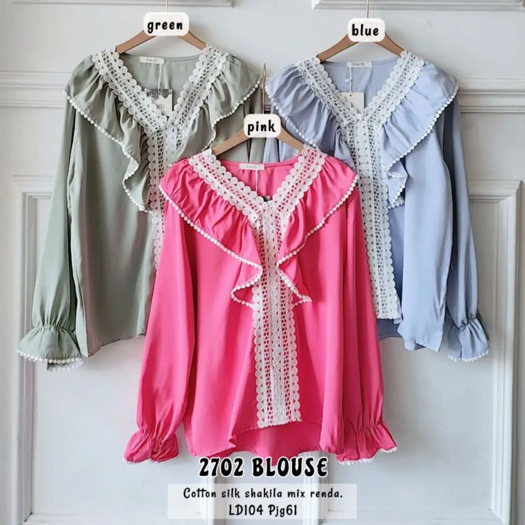 2702 Blouse Import | Kemeja Korea | | Blouse Silk | | Kemeja Renda | | Kemeja Kerja |