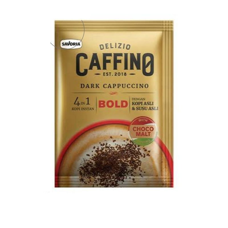 

KOPI CAFFINO BOLD DARK CAPPUCINO 25GR RENCENG ISI 10 SACHET **
