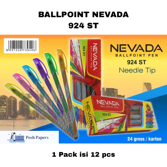 

BOLPOINT NEVADA 924 ST PULPEN ULIR ISI 12 pcs